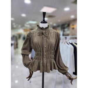 스테파니 세이브존08 프릴 셔링주름 블라우스 N24NS4401