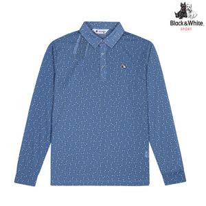 [블랙앤화이트] 남성 여름 전판 프린트 긴팔 티셔츠 9395GZPP_BLUE