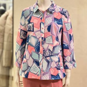 [벨리시앙]기하학 시어서커 셔츠형 점퍼 JP4215