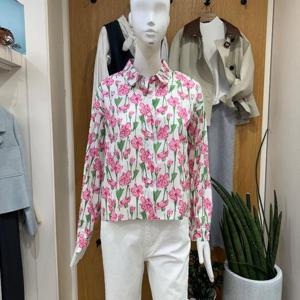 클리지 DP01 플라워 패턴 라운드 블라우스 CP3WBL03