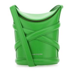 알렉산더맥퀸 그린 컬러 가죽 버킷 햇 6564671YB42 3800