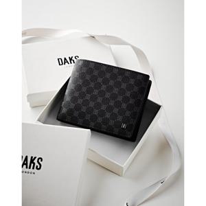 [DAKS ACC][선물포장/쇼핑백동봉] [반지갑] 블랙 루이스 DD 패턴 PVC DBWA5F123BK