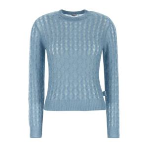 로에베 파스텔 라이트 블루 모헤어 블렌드 스웨터 S540Y14KG7 L