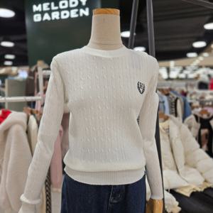 [멜로디가든]H자수 니트티 (M25S2K103 아이보리)_CA