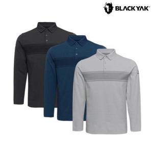 남성 간절기 스트라이프 카라 긴팔티 데일리 기능성 카라 티셔츠 1BYKTFU003 GD