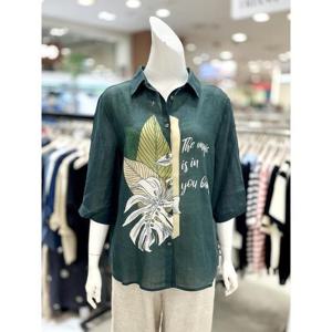 소고 세이브존01 앞판 프린트 린넨 블라우스 AK2BA24