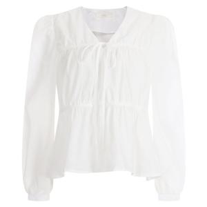 샵앤) 여성 퍼프 러플 타이 블라우스 EAN-WBL-12088-아이보리