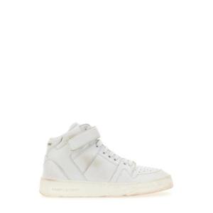 생로랑 여성 화이트 하이탑 스니커즈 7573180_0N009030