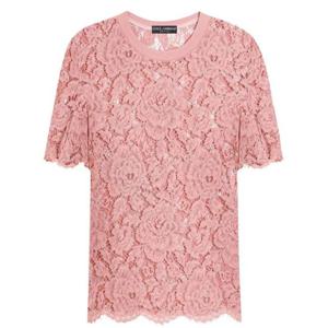 돌체앤가바나 여성 연핑크 반팔 블라우스 F8V21T HLM7LF0473