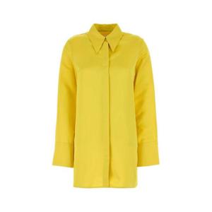질샌더 여성 옐로우 Satin 오버사이즈 새틴 긴팔 셔츠 J02DL0208J65219 724