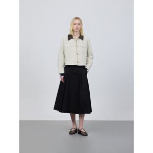 [쥬크]투 턱 블랙 데님 스커트 Z251PSD402