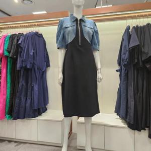 수스 HC04 데님  볼레로 배색 원피스 S252BOJ401