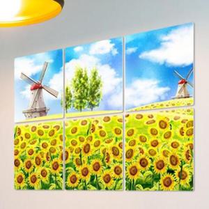 아트박스/꾸밈 pl631-멀티액자_풍차가보이는해바라기꽃밭1