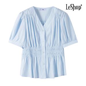 [르샵]V넥 셔링 포인트 블라우스 (BP6BL024A)