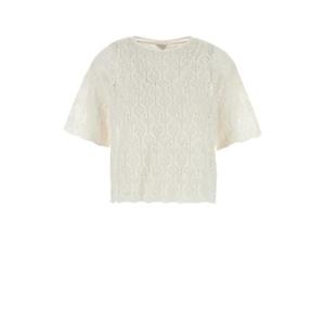 보테가베네타 여성 아이보리 Fish 레이스 크롭 블라우스 833883V5ND0 9071