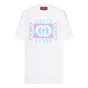 구찌 여성 화이트 반팔 티셔츠 837959 XJHG99081