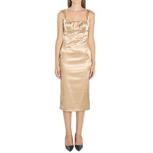 돌체앤가바나 여성 베이지 새틴 미디 드레스 F6TMOT FURAD M0198