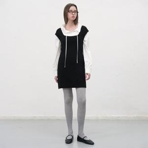 WOMAN 스퀘어넥 니트 미니 원피스 [BLACK] / WBE3L44526