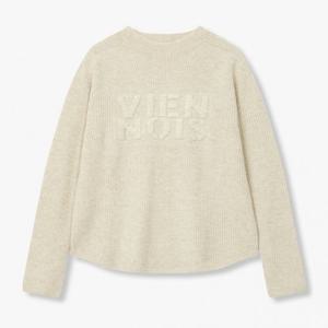 보브  (7124450106) 텍스처드 레터링 니트 풀오버