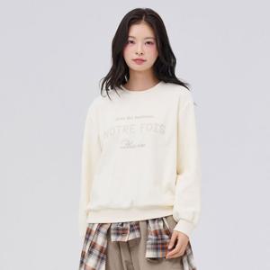 [체이스컬트]여성 벨로아 그래픽 맨투맨 티셔츠-EFRG5173C0A