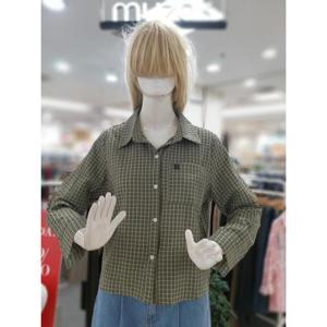 무자크 세이브존09 면혼방 체크 블라우스 MP7WBL01