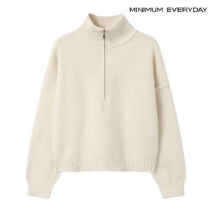 [미니멈]데일리 무지 반하이넥 집업 니트 (EB4KT002D)