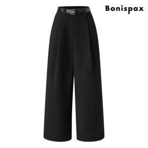 [보니스팍스]와이드 핀턱 벨티드 기모 슬랙스 팬츠 (XP3TA018L0)