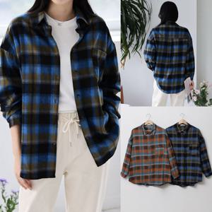 나야홍 / 위쉬몰 SM 배색체크스탠다드남방(V516H510) 빅사이즈