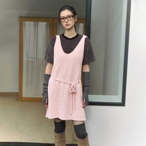 [랩]딥U넥 끈 미니 니트원피스 AR4KOA60