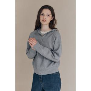 [BCBG][올앤선드리] 하프 집업 후드 니트 A5F8K420_DG