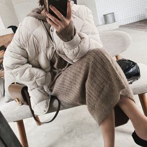 비욘드라이프 따뜻한 니트 후디 롱원피스 030071