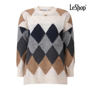 [르샵]부클 다이아 패턴 라운드넥 니트 BPBKP015A