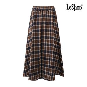 [르샵]체크 패턴 플레어 밴딩 스커트 BPBSK003A