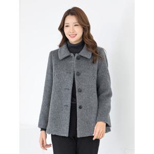 [모슬린]엄마옷 프리미엄 울 알파카 카라 반코트 511FGH010 마담