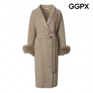 [GGPX] 소매 리얼 폭스퍼 100% 양모 롱 코트 (GP9CT003F)