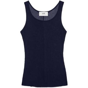 25 FW 아미 파리스 세미 시스루 라운드 넥 탱크 탑 H23FTK101JE0022 TP432122375