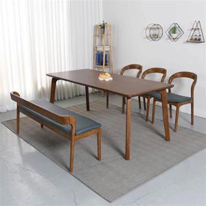 우아미가구 디셀 원목 6인 식탁 벤치의자 세트3