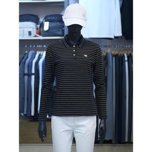 팜스프링스 세이브존03 팜스프링스 여성 골프 가을 메탈 스트라이프 패턴 카라 티셔츠 AWSTSL243206A