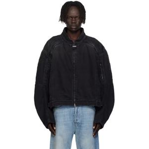 25 FW 베트멍 남성 블랙 레이싱 데님 재킷 252669M177002