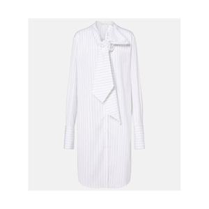 드리스반노튼 스트라이프 타이넥 코튼 미니드레스 P01092157