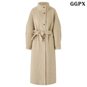 [GGPX]소프트 울 블렌드 하이넥 벨티드 롱 코트  (GPDJH006D)