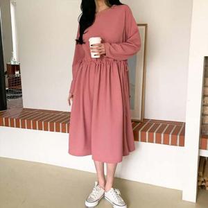 스트링 롱원피스 DM220331 슬림 롱 휴양지 원피스 바캉스 여성 여성 패턴 반팔 니트 롱원피스 비치 루즈핏