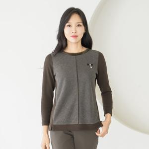 엄마옷 마담4060 쫀쫀진주장식티셔츠 데일리 중년여성 -ZTE2511007-