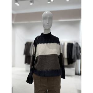 [숲]컬러배색 반목폴라 니트  SBALK831