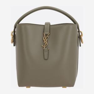 생로랑 모스 그린 샤이니 가죽 버킷 백 765870 2R20W3798