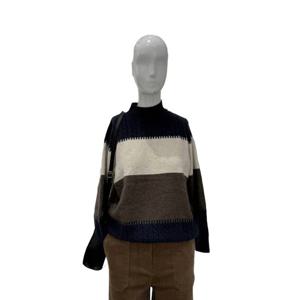 [숲]컬러배색 반목폴라 니트 SBALK83