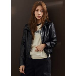 [게스(진)]여성 벨로아 배색 반팔티 YN3K1490