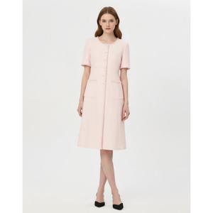 질스튜어트 뉴욕 여성 25FW 핑크 글리터장식 레이온혼방 반팔 트위드원피스 JSDR5C100P1