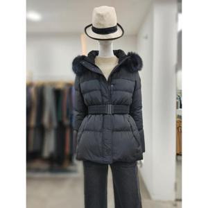 SI 세이브존04 폭스퍼 후드 벨티드 덕 하프 점퍼 SJH2196230BK