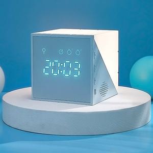 큐브 스누즈 무드등 LED 미니탁상 음성인식 무소음알람시계